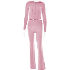 Knitted Hooded Two-Piece Set