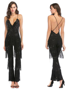 Two-Piece Shoulder-Exposing Set with Wide-Leg Pants