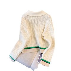 Knitted Two-Piece Set with Wide-Leg Pants