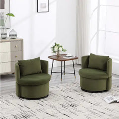 Upholstered Bucket-shaped Dining Chair With Ottoman