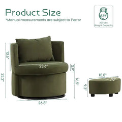 Upholstered Bucket-shaped Dining Chair With Ottoman