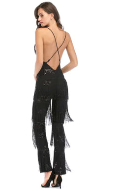 Two-Piece Shoulder-Exposing Set with Wide-Leg Pants