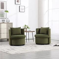 Upholstered Bucket-shaped Dining Chair With Ottoman