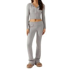 Knitted Hooded Two-Piece Set