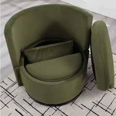 Upholstered Bucket-shaped Dining Chair With Ottoman